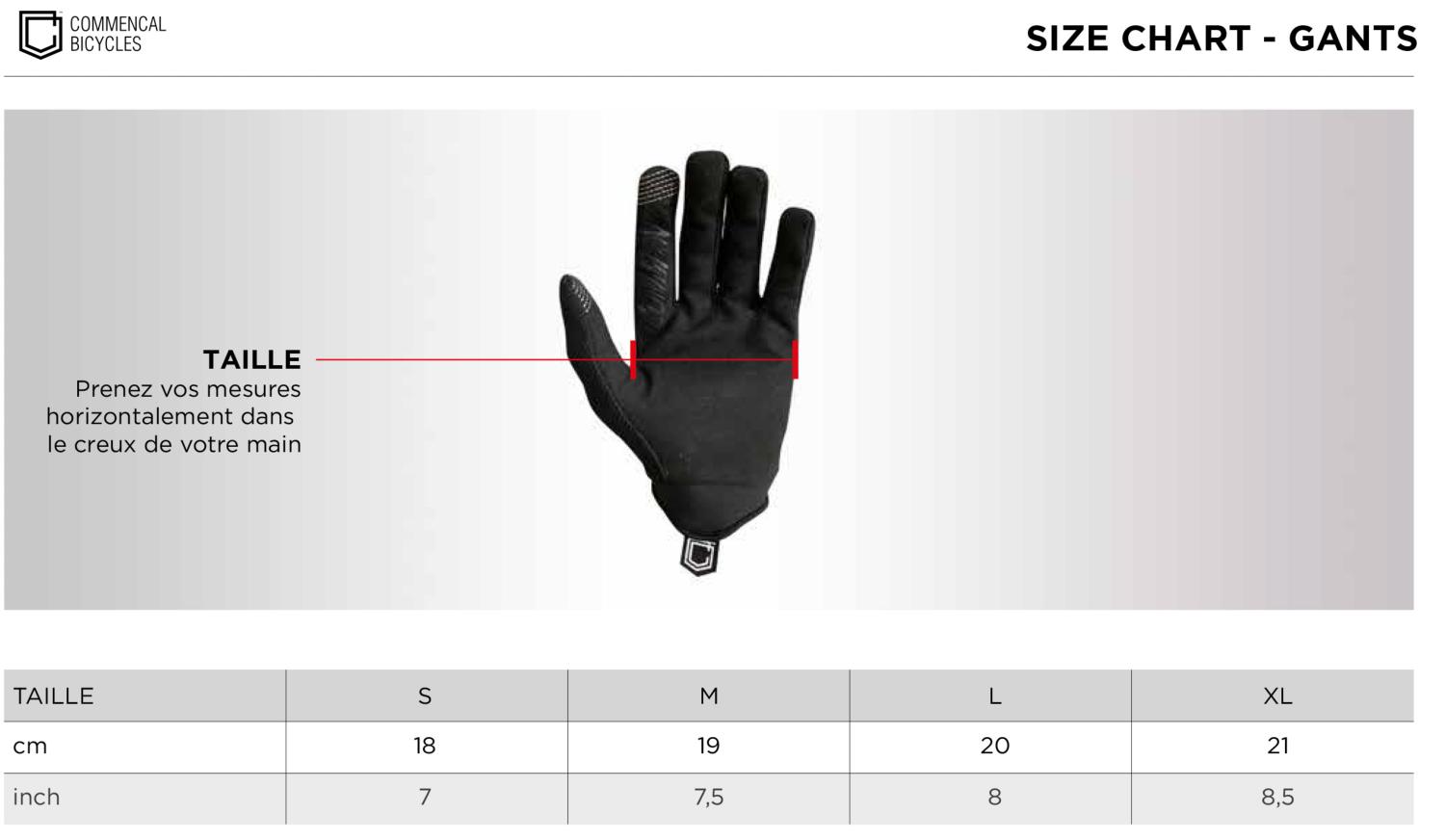 GANTS ELASTIQUE COMMENCAL RACE RED POLYCHROM